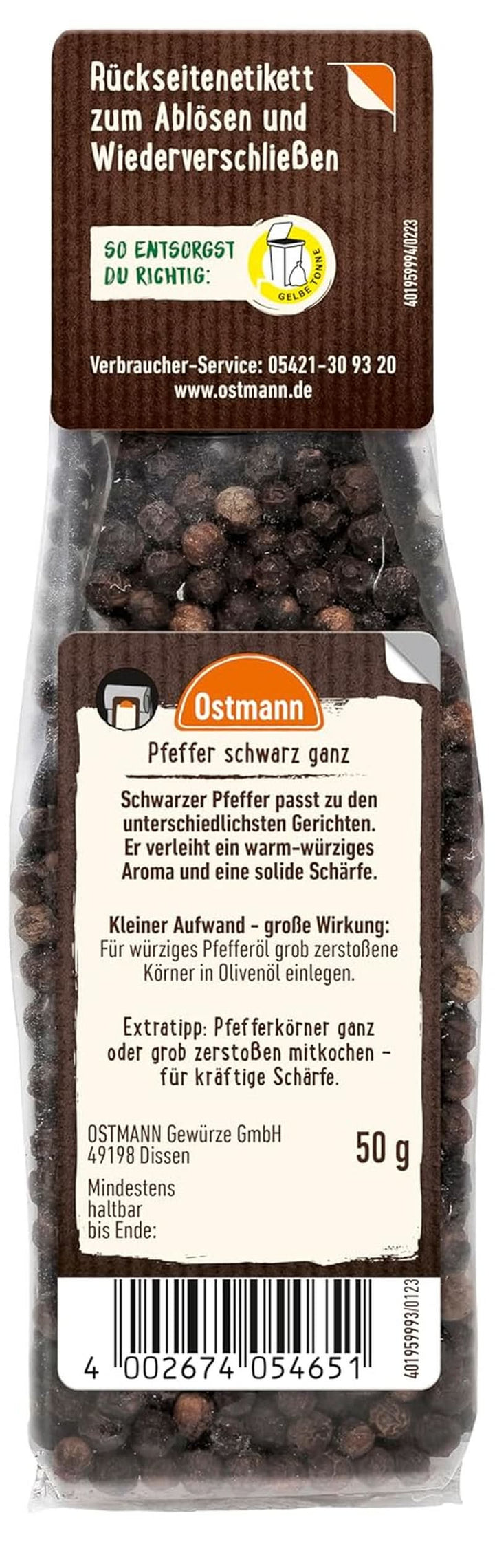 Ostmann boabe de piper negru (1 X 50 G)