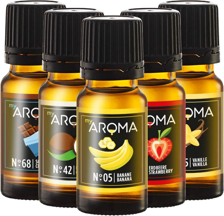 Myaroma | Set: Forest & Meadow - Aromă naturală pură cu aromă de fructe și aromă de fructe (5 x 10 ml) | Fără zahăr și neîndulcit