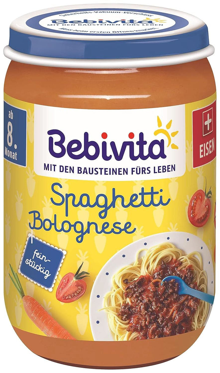 Meniuri De la 8 luni Spaghetti Bolognese, pachet de 6 (6 X 220 grame), mediu