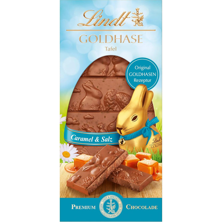 Lindt GOLDHASEN Tafel Caramel & Salz | 115 G | Vollmilch-Schokolade Nach Goldhasen-Rezeptur Mit Feinem Caramel & Salz | Schokoladen-Geschenk Für Ostern