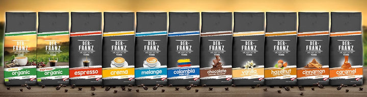 DER-FRANZ Kaffee Crema, Intensität 4/5, 100% Arabica, Ganze Kaffeebohnen, 4 X 1000 G