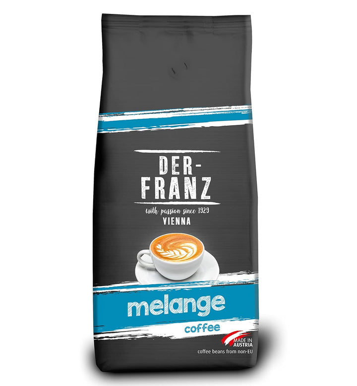 DER-FRANZ Kaffee Crema, Intensität 4/5, 100% Arabica, Ganze Kaffeebohnen, 1000G