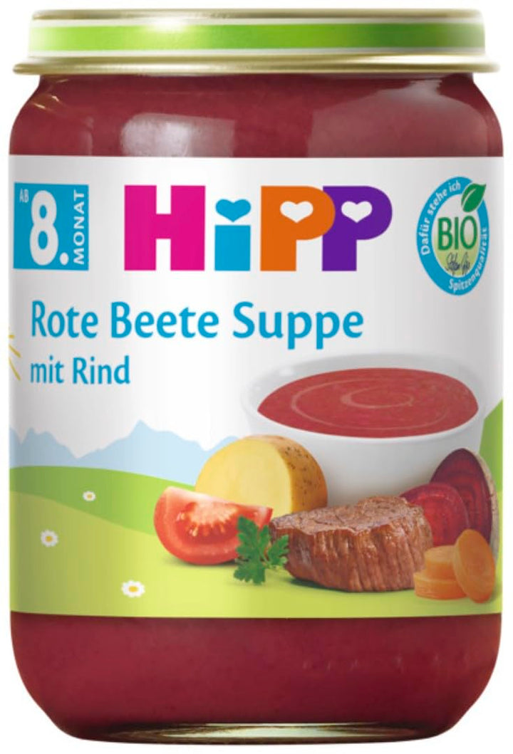 Hipp Bio Suppe Ab 8. Monat Rote Beete Suppe Mit Rind, 190G, 6Er Pack (6X190G)