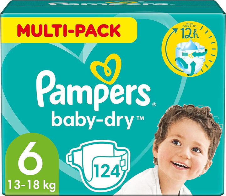 Scutece Pampers mărimea 7, 132 scutece, 15Kg+ Baby-Dry, până la 100% protecție împotriva scurgerilor toată noaptea