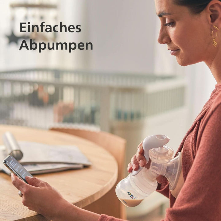 Philips Avent Handmilchpumpe - Einfaches Abpumpen, Mit Natural-Motion Technologie, Bpa-Frei (Modell SCF430/01) Transparent