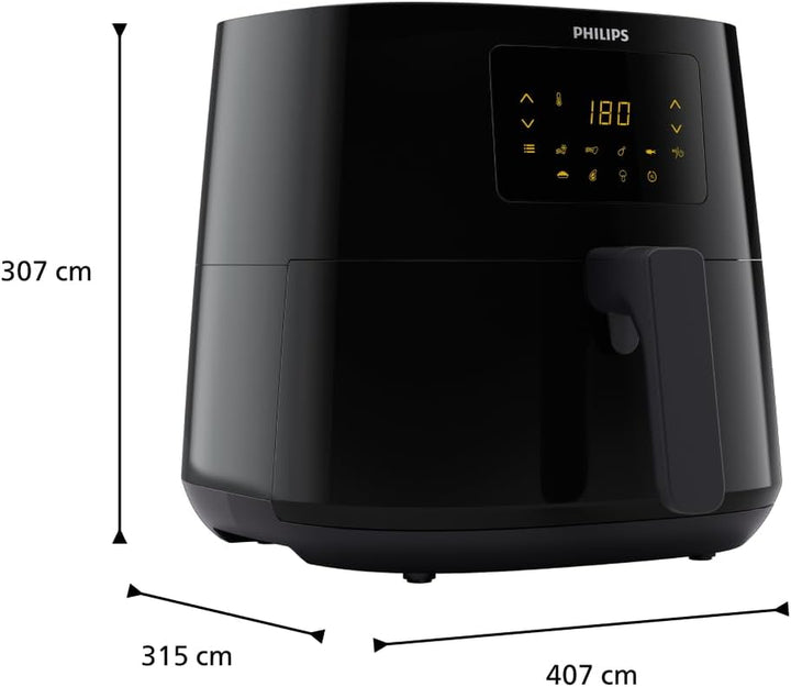 Philips 3000Er Airfryer XL - Rapid Air Technologie, Frittieren Mit Bis Zu 90% Weniger Fett, 1,2 Kg Fassungsvermögen, 6,2 L Größe, Touchscreen, Schwarz (HD9270/90)