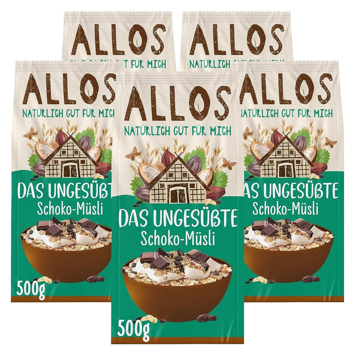 Allos, muesli de fructe de pădure neîndulcit, pachet 5 x 500 grame