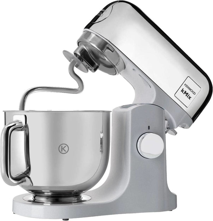 Kenwood Kmix Editions KMX760CH Küchenmaschine, 5 L Edelstahl Schüssel, Safe-Use-Sicherheitssystem, Metallgehäuse, 1000 Watt, Inkl. 3-Teiligem Patisserie-Set Und Spritzschutz, Chrom