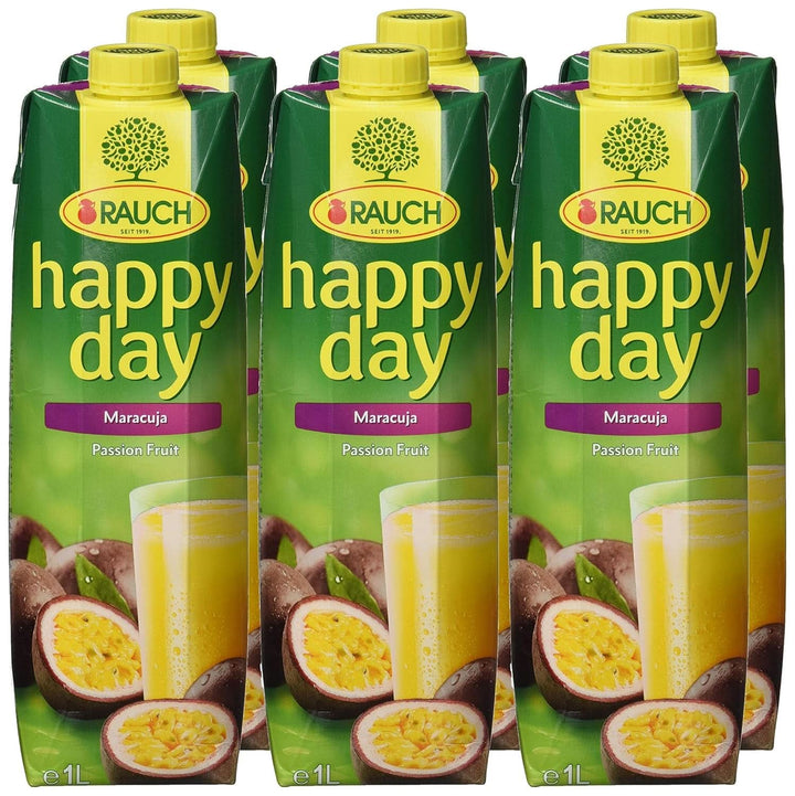 Rauch Happy Day Maracuja | Cu o mulțime de vitamina C | Magie exotică și aromă intensă | 6X 1 litru, Tetra Prisma