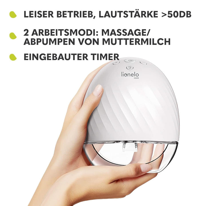 LIONELO Fidi Free Elektrische Milchpumpe 2 Arbeitsmodus Massagemodus 5 Intensitätsstufen 3 Verschiedene Größe Der Trichter Kapazität Von 150 Ml Energiesparend Leiser Betrieb Timer