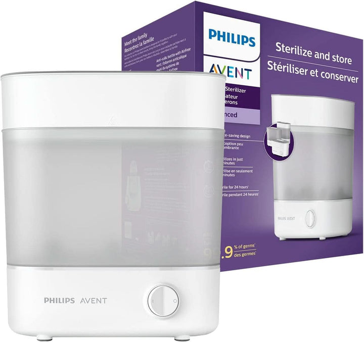 Philips Avent Elektrische Milchpumpe, Geschenkset – Einzelmilchpumpe, Babyflasche, Mehrwegbecher Für Muttermilch, Schnuller, Bpa-Frei (Modell SCD340/31) & Avent Sterilisator (Modell SCF291/00)