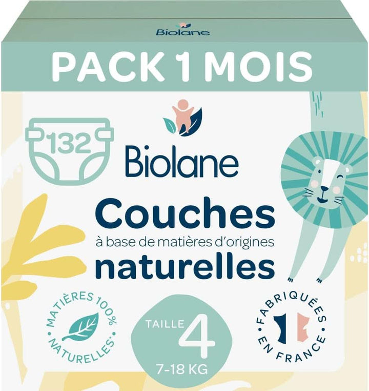 Biolane Windel Größe 1 Ökologisch - Biolane - Größe 1 (2-5 Kg) - Für Empfindliche Haut - Besonders Absorbierend, Keine Undichtigkeiten, 12 Stunden Trocken - Ein-Monats-Packung 168 Windeln