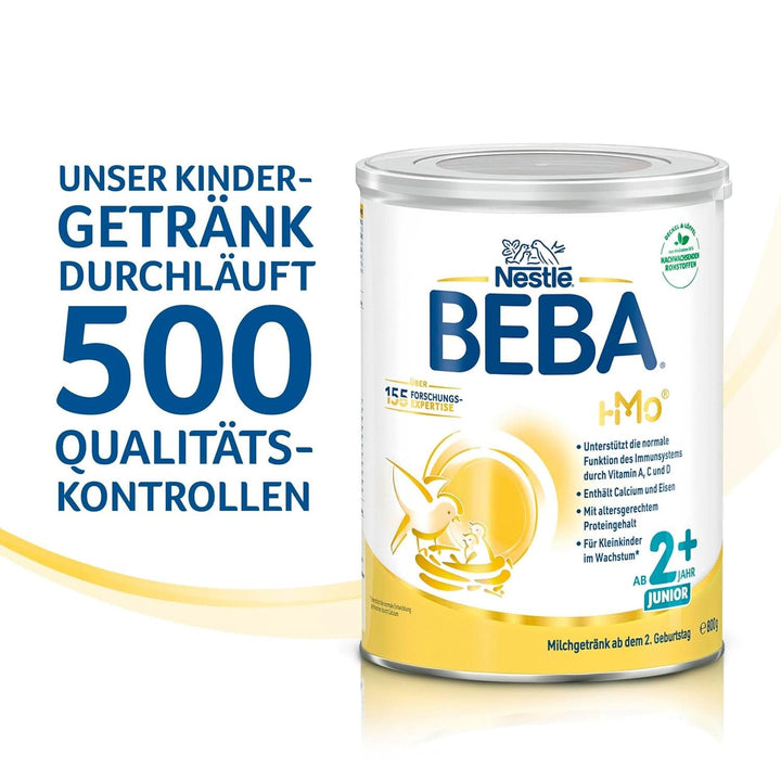 BEBA Junior 2+ Milchgetränk Ab Dem 2. Geburtstag, Babynahrung Mit HMO 2'-FL, Nur Laktose, Ohne Palmöl, 6Er Pack (6 X 800G)