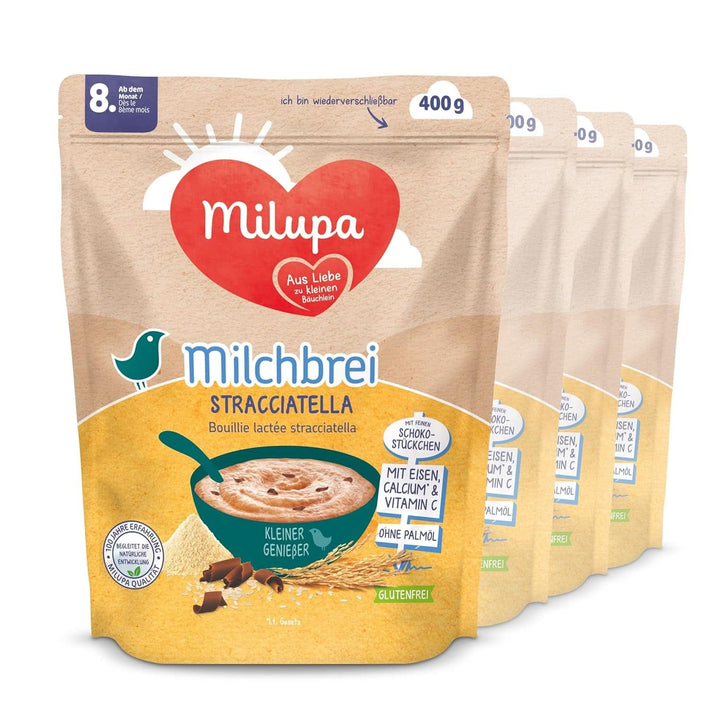 Milupa Milchbrei Sanfter Start – Glutenfreier Babybrei Ohne Palmöl – Frei Von Konservierungs- Und Farbstoffen – Ab Dem 5. Monat – 4 X 400 G