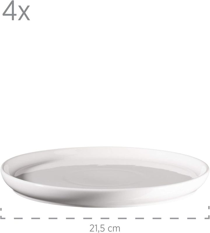 MÄSER 931617 Serie Finaro Geschirr Set Für 4 Personen in Gastronomie-Qualität, Skandinavisches Design, 16-Teiliges Kombiservice, Weiß, Durable Porzellan