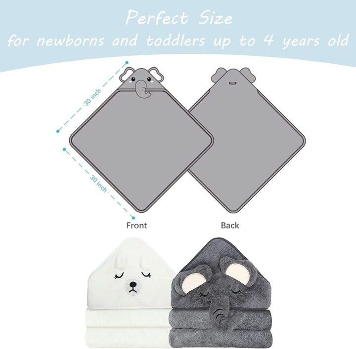 2Pack Baby Handtücher Kapuze, 80X80 Cm Babybadetücher, Kapuzenhandtücher Baby, Babyhandtüch Bambus, Kapuzenbadetüch, Kinderhandtüch, Badehandtüch Handtücher Für Babys, Neugeborene