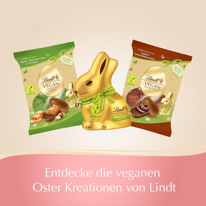 Lindt Schokolade GOLDHASE Vegan | 100 G | GOLDHASE Auf Hafer-Hirse Basis | Oster Schokolade | Schokoladengeschenk | Schokoladenhase | Osterhase