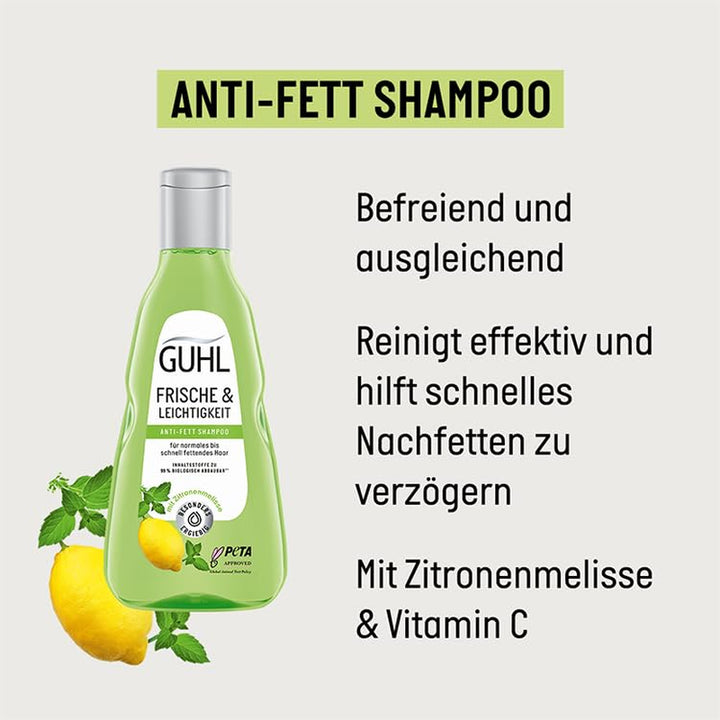 Guhl Frische & Leichtigkeit Anti-Fett Shampoo - Inhalt: 250 Ml - Haartyp: Fettig, Normal