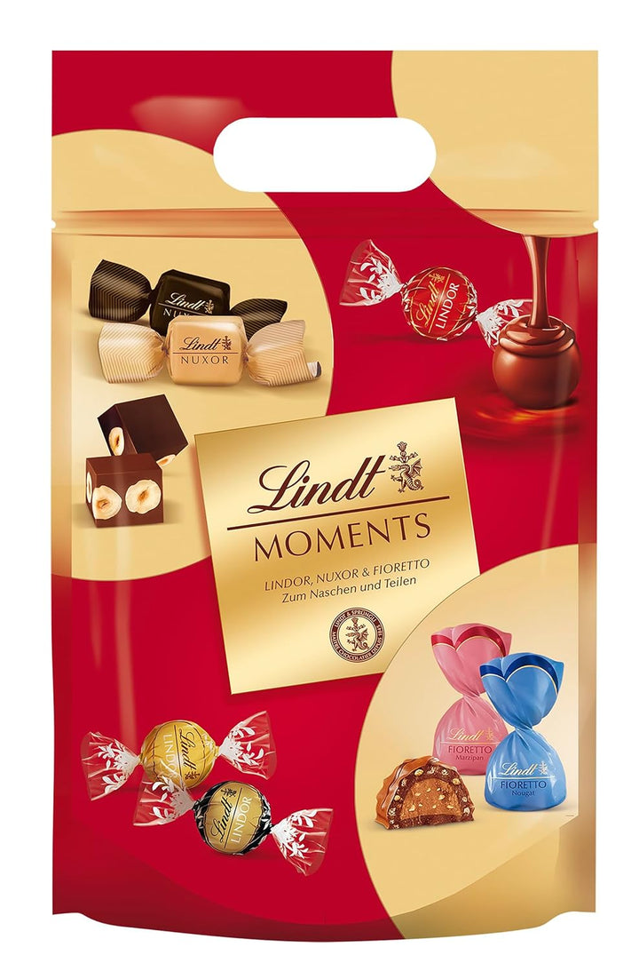 Lindt Schokolade Moments XL Beutel | 750G | Raffinierte Mischung Aus Feinsten LINDOR Kugeln, Knackig-Nussiger NUXOR Gianduja-Schokolade Und Knusprigen FIORETTO Pralinés | Schokoladen-Geschenk