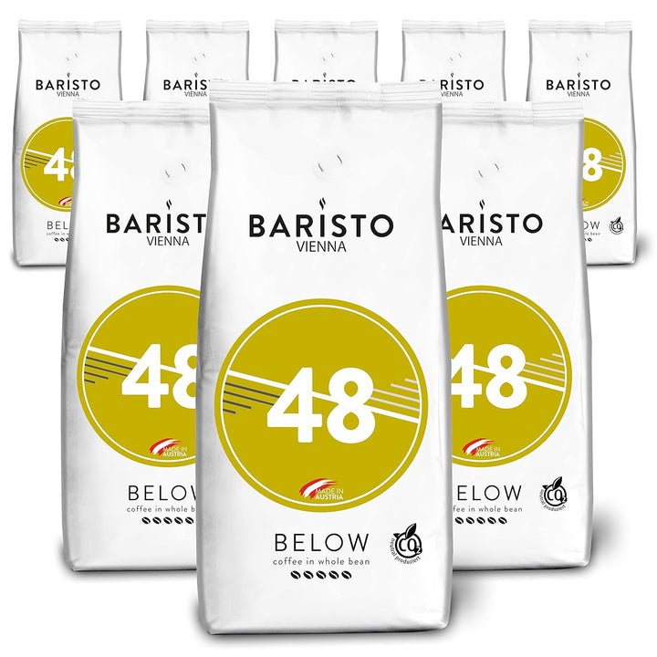 Baristo 48° below - Intensität 5/5, Arabica Und Robusta, Ganze Kaffeebohnen, 8 X 1000G