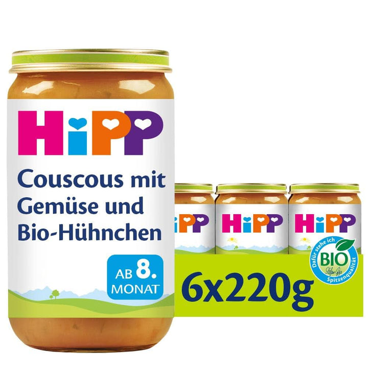 Hipp Couscous cu legume și pui bio, pachet de 6 (6 X 220 grame)