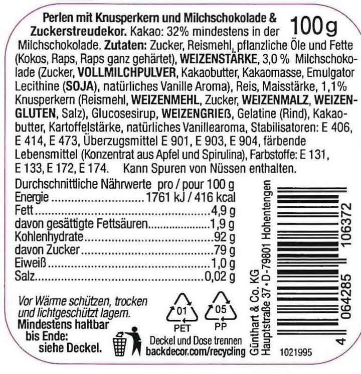 Günthart Backdecor, Mix de sprinkles premium, Cold Snow, 100 grame