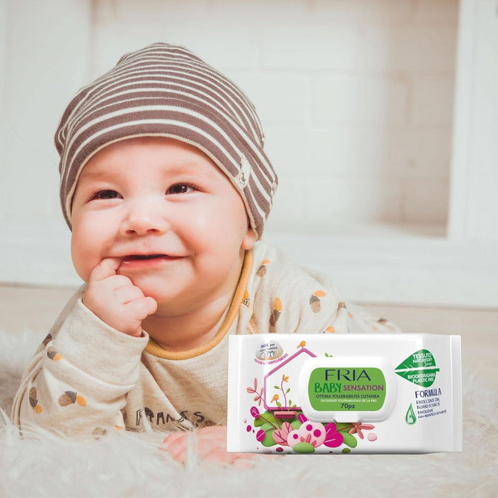 Fria Baby Sensation Wickeltücher, Mit Sheabutter Mit Hautberuhigender Wirkung, Dermatologisch Getestet, Maxi-Sparpackung Mit 840 Tüchern