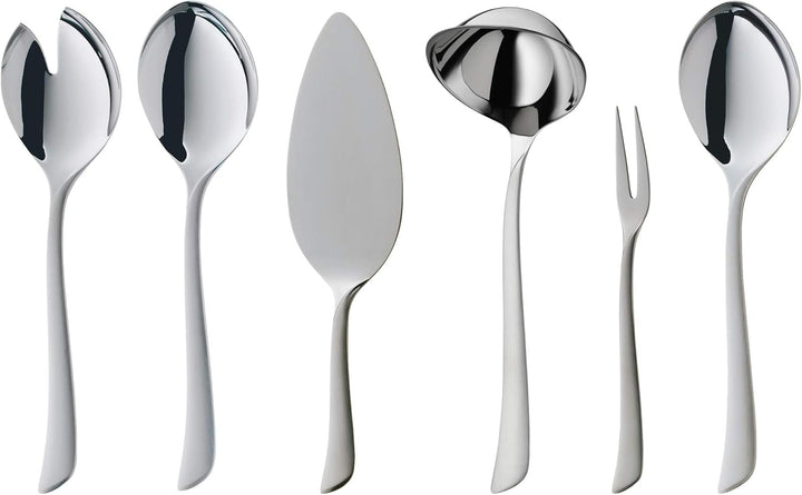 WMF Virginia Besteck Set 12 Personen, 66 Teilig, 60 Teile Mit Servierbesteck, Hohlheftmesser, Cromargan Protect Teilmattiert, Kratzbeständig