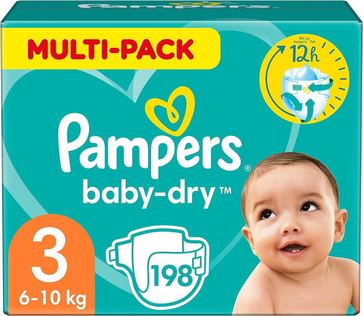 Scutece Pampers mărimea 7, 132 scutece, 15Kg+ Baby-Dry, până la 100% protecție împotriva scurgerilor toată noaptea