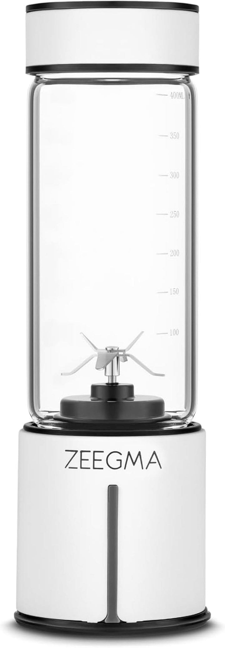 ZEEGMA Vitamine GO Tragbarer Mixer Für Cocktails Und Smoothies 300W, Personal Blender, Mini-Mixer 450Ml Mit 6 Klingen, 2 Geschwindigkeiten Akku 5000 Mah, 25 Anwendungen Pro Ladung