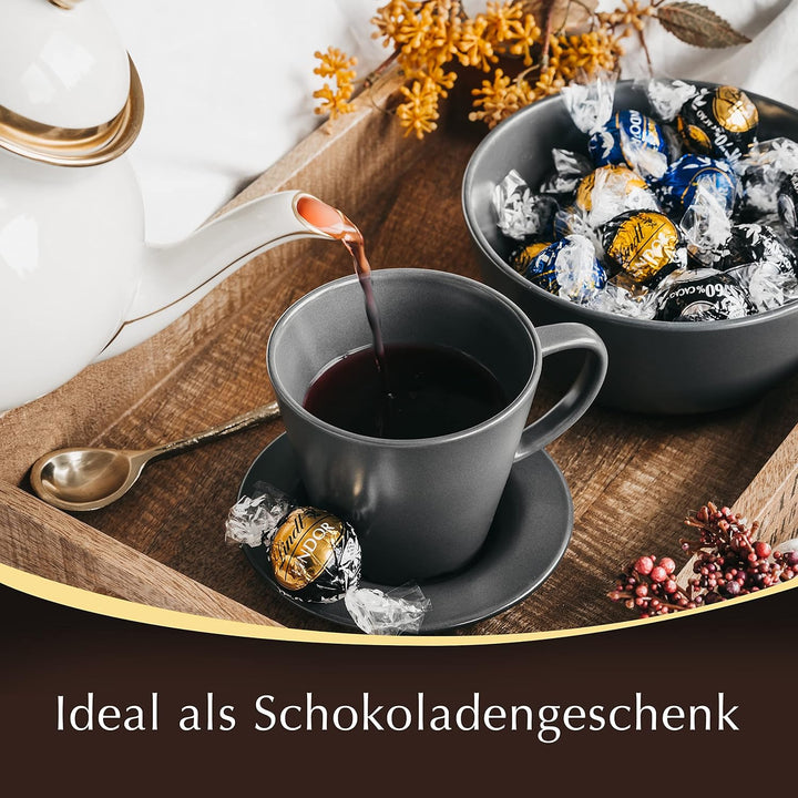 Lindt Schokolade LINDOR Kugeln Edelbitter | 400 G | Ca. 30 Kugeln Edelbitterschokolade Mit 70% Kakao Mit Dunkler Zartschmelzender Füllung | Pralinengeschenk | Schokoladengeschenk