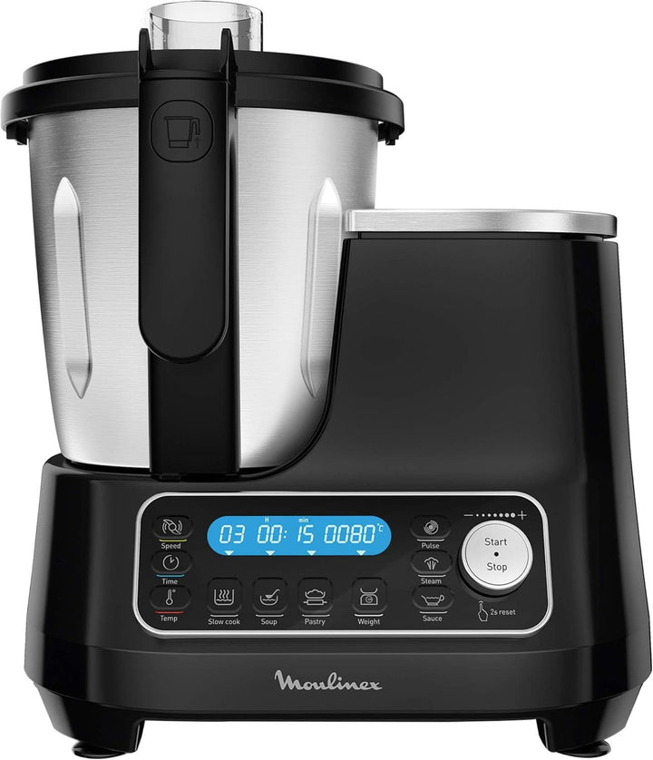 HF4568 Click Chef Küchenmaschine Mit Kochfunktion | 1400 Watt | 12 Geschwindigkeitsstufen | Gesamtvolumen 3,6 Liter | 28 Funktionen | Inkl. Zubehör Und Rezeptheft | Farbe Schwarz