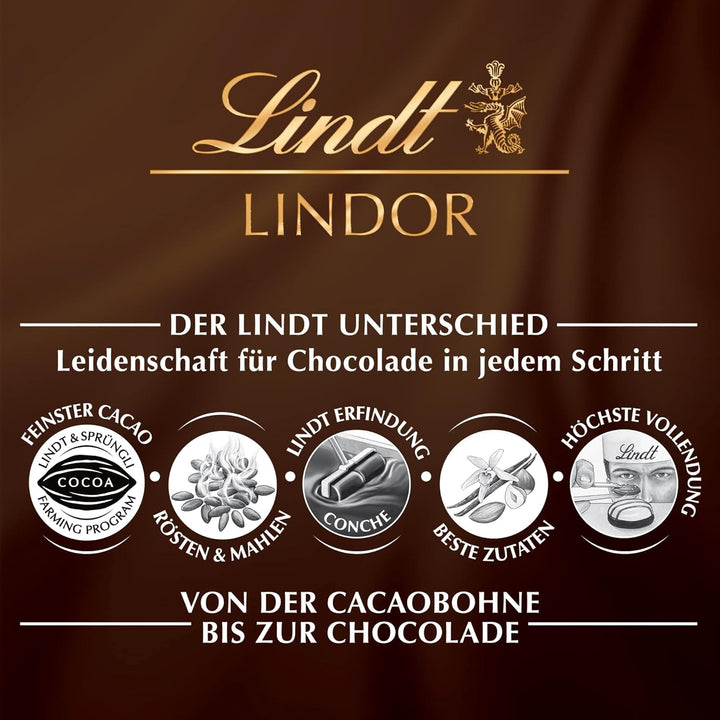 Lindt Schokolade LINDOR Kugeln Cheesecake | 137 G Beutel | Vollmilchschokolade Mit Zartschmelzender Cheesecake-Füllung | Pralinen-Geschenk | Schokoladen-Geschenk | LINDOR 75 Jahre