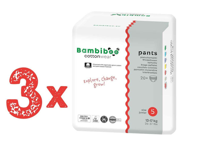 Bambiboo Scutece pentru copii - COTTONWEAR - Scutece de unică folosință pentru copii din bumbac organic și țesături pe bază de plante cu buric decupat