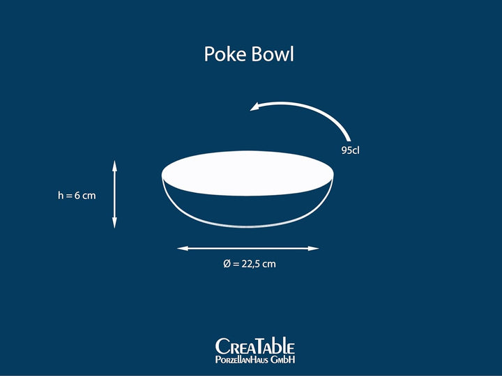 Creatable, 23422, Serie Nature Collection - Poke Bowl, 4-Teiliges Geschirrset, Bowl-Set Aus Steinzeug, Spülmaschinen- Und Mikrowellengeeignet, Qualitätsproduktion