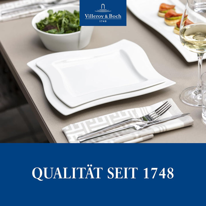 Villeroy & Boch – Newwave Basic Tafelservice 30 Teilig, Geschirr Set Für 6 Personen, Spülmaschinenfest, Geschirrset, Service, Teller, Tassen, Weiß, Keramik, Premium Porzellan