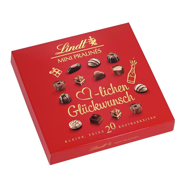 Lindt Schokolade - Mini Geburtstag Pralinés | 12 X 100 G | Pralinen-Schachtel Mit Je 20 Pralinen in 9 Köstlichen Sorten | Pralinengeschenk | Schokoladengeschenk