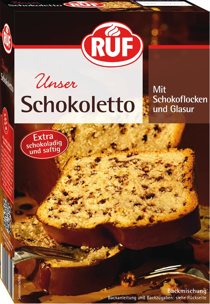 RUF Nusskuchen, Backmischung Mit Schneller Und Einfacher Zubereitung, Nussig Und Locker Mit Glasur, Als Grundlage Für Rüblikuchen, Vegan, 1 X 520G