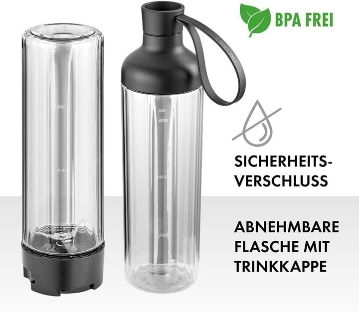 ZWILLING Standmixer, Smoothie Maker, Inkl. Trinkflasche Mit Verschluss, 600 Ml, 300 Watt, Edelstahl/Kunststoff, Schwarz