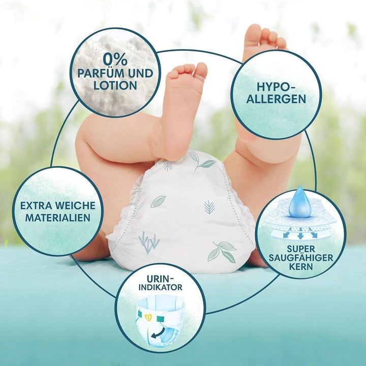 Pampers Baby Windeln Größe 2 (4-8 Kg) Harmonie, SPARPACKUNG Mit Doppelter Monatsbox, Sanfter Hautschutz Und Pflanzenbasierte Inhaltsstoffe, 408 Stück