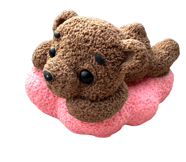 Edible decoration of sugar, teddy bear on the cloud