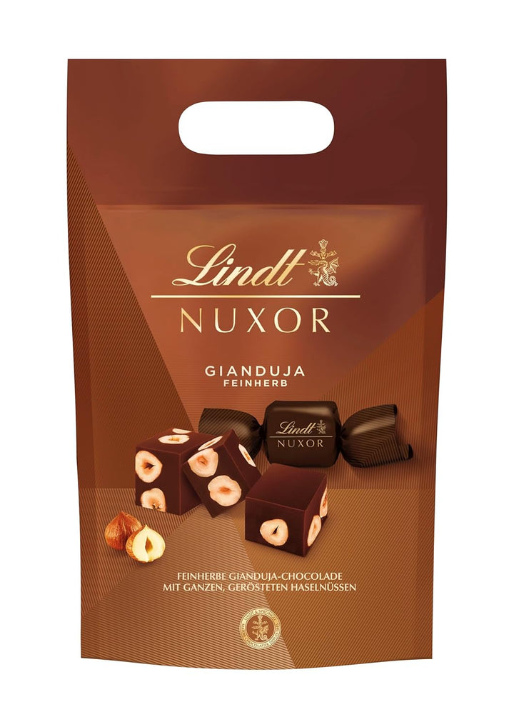 Lindt NUXOR Beutel Feinherb XXL | 700G Beutel | Cremige Gianduja Schokolade (Vollmilch Und Feinherb) Mit Ganzen, Gerösteten Haselnüssen | Pralinen Geschenk | Schokoladengeschenk