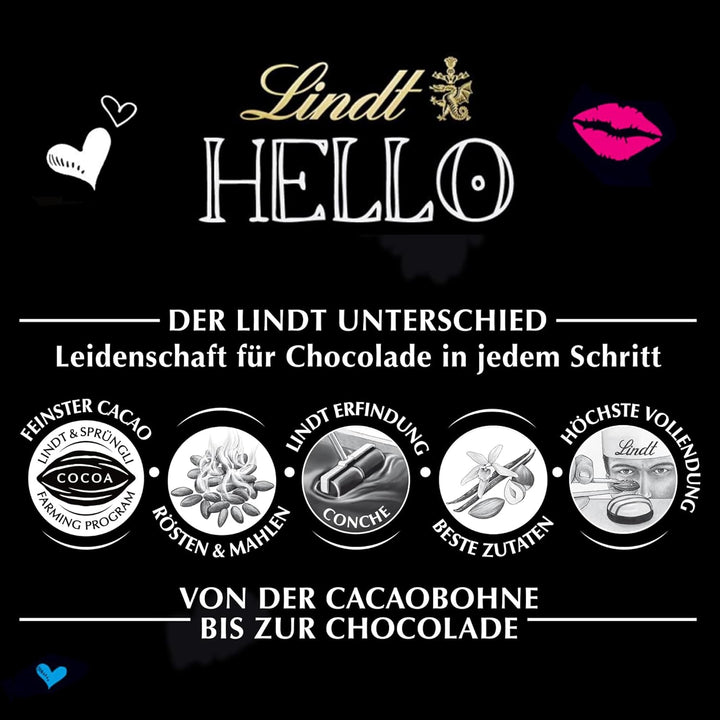 Lindt Schokolade HELLO Crunchy Nougat | 100 G Tafel | Vollmilch-Schokolade Mit Nougat-Krokant-Füllung | Schokoladentafel | Schokoladengeschenk