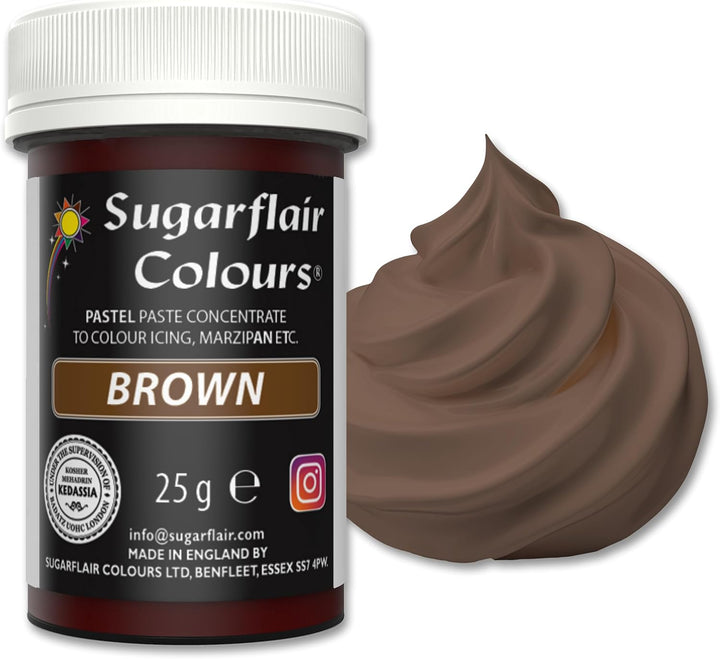 Sugarflair Lebensmittelfarbe Pasta Pastel Brown, Pasta Lebensmittel Farbe Für Fondant Und Marzipan, Spectral Concentrated Paste Colours - 25G