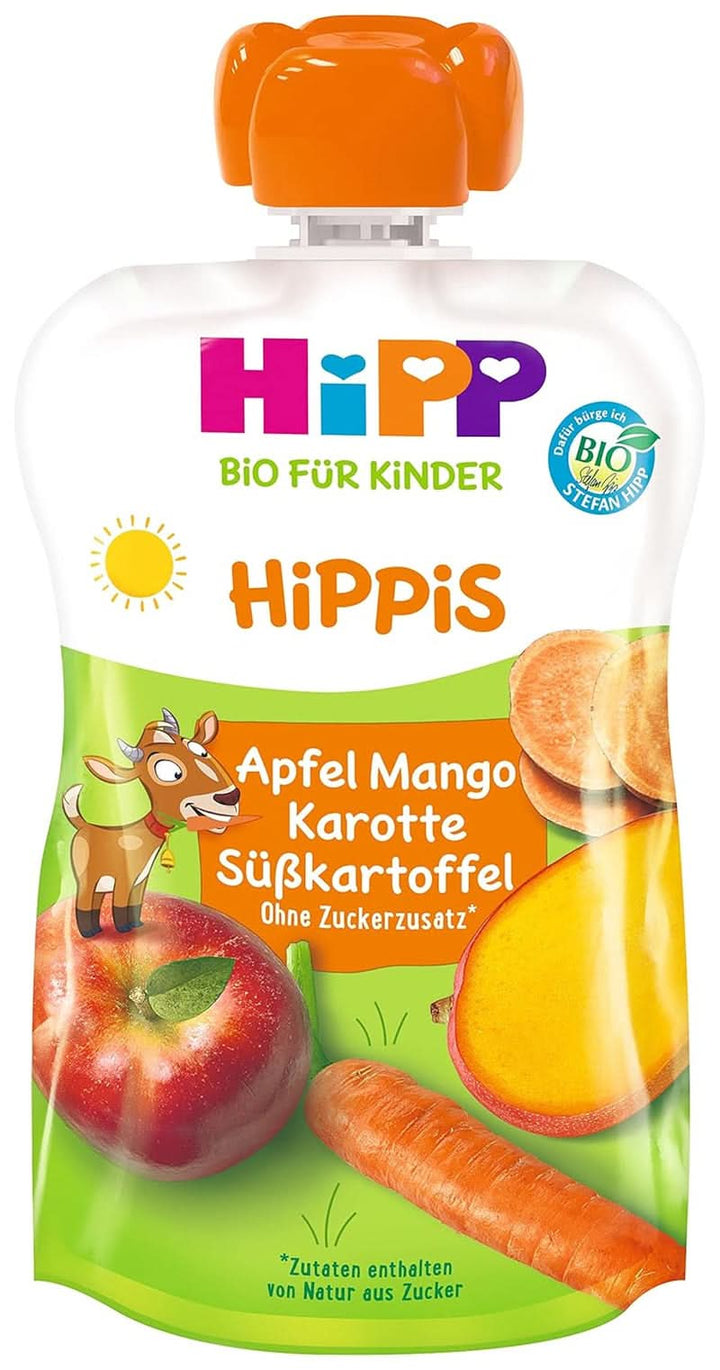 Hipp Mere Mango Cartofi dulci Morcov - Bennie Bock, pachet de 6 (6 X 100 G)