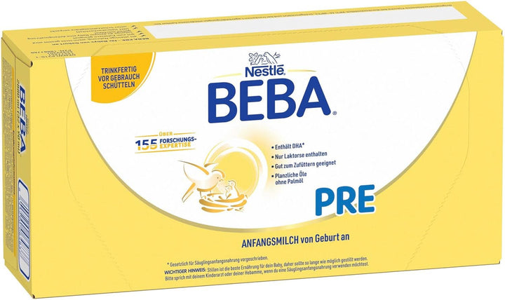 BEBA PRE Anfangsmilch Von Geburt An, Babynahrung Mit DHA, Nur Laktose, Ohne Palmöl, 3Er Pack (3 X 800G)