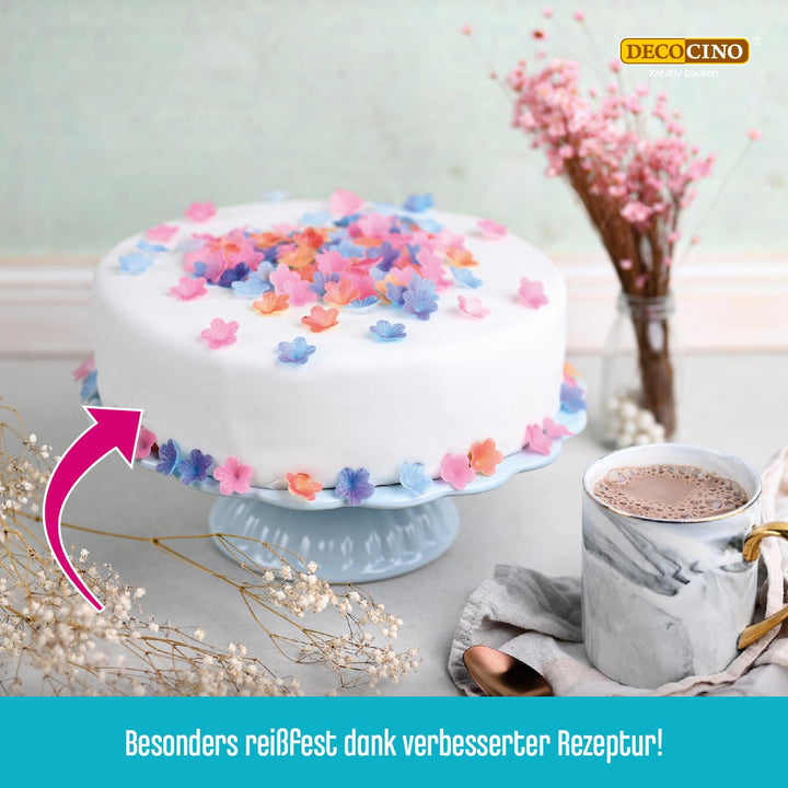 DECOCINO Rollfondant Decke Weiß – 300G – Gebrauchsfertige Fondant-Decke, Zum Eindecken & Verzieren Von Torten Und Kuchen – Glutenfrei & Vegan