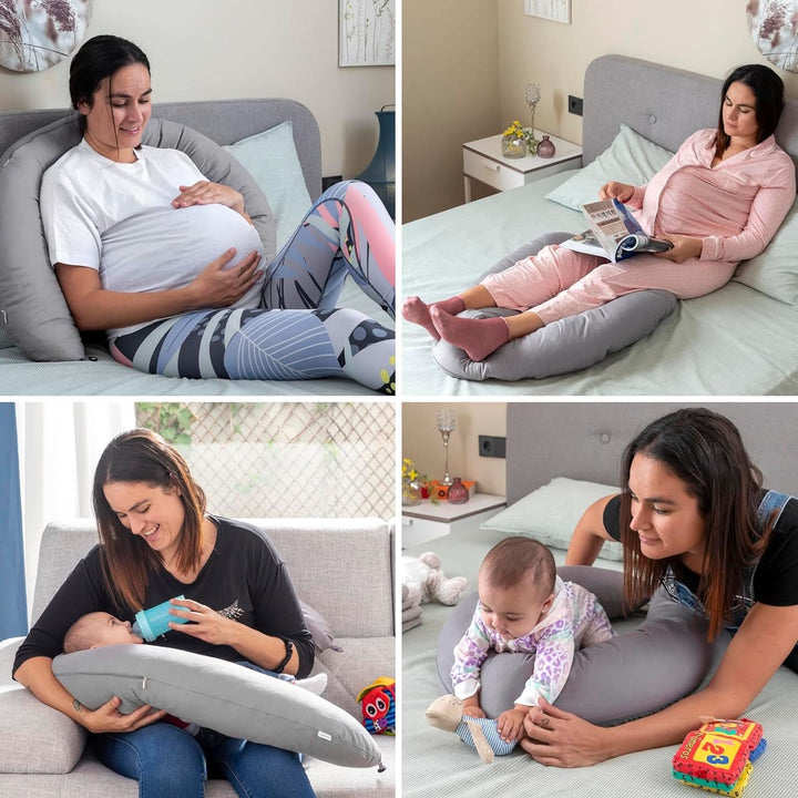 Innovagoods - Multifunktionales Stillkissen, Ergonomisches Design Für Entspannung Von Mutter Und Baby, Anpassungsfähig Für Verschiedene Positionen, Waschbar, Bunt, Polybaumwolle