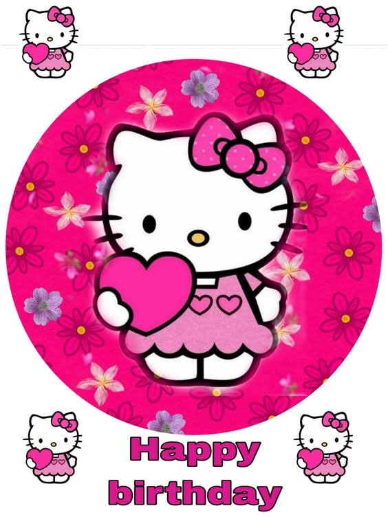 Imagine comestibila, vafa sau icing, format A4, Hello Kitty - Naty Shop 