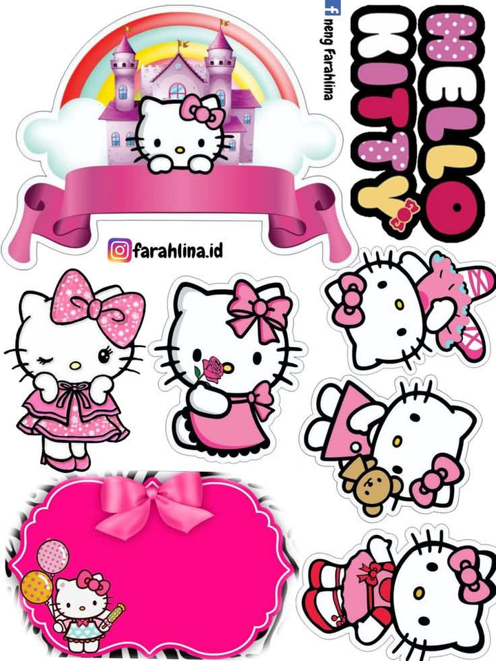 Imagine comestibila, vafa sau icing, format A4, Hello Kitty - Naty Shop 